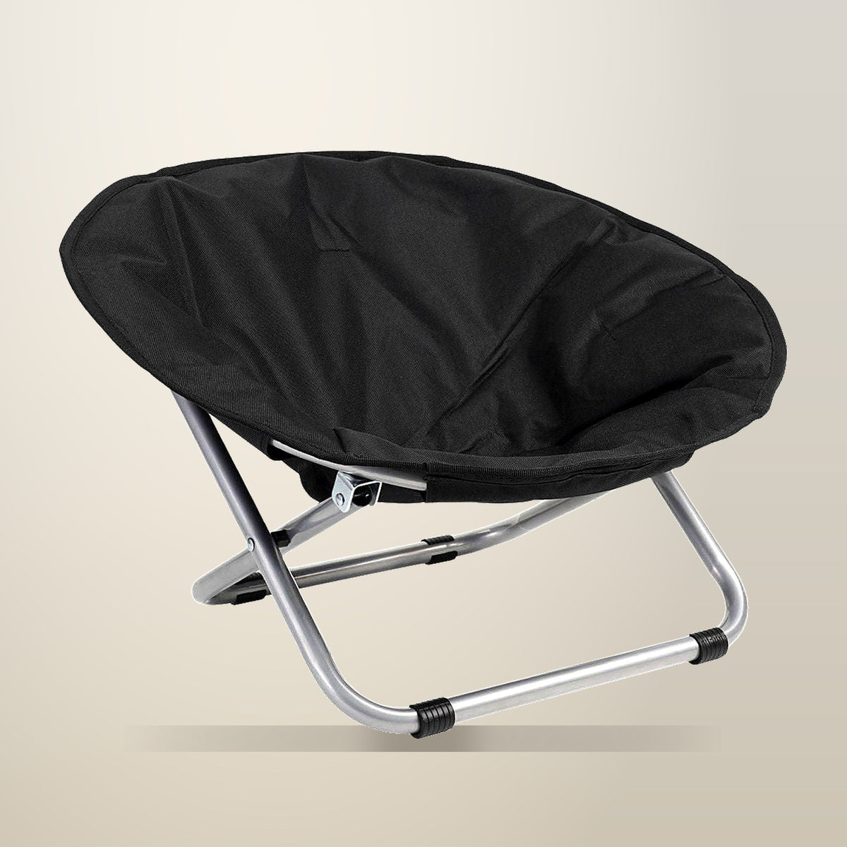 Folding Pet Bed Chair, Adjustable Height, Black, on a plain cream background