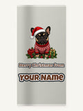 French Bulldog Christmas Personalised Beach Towel