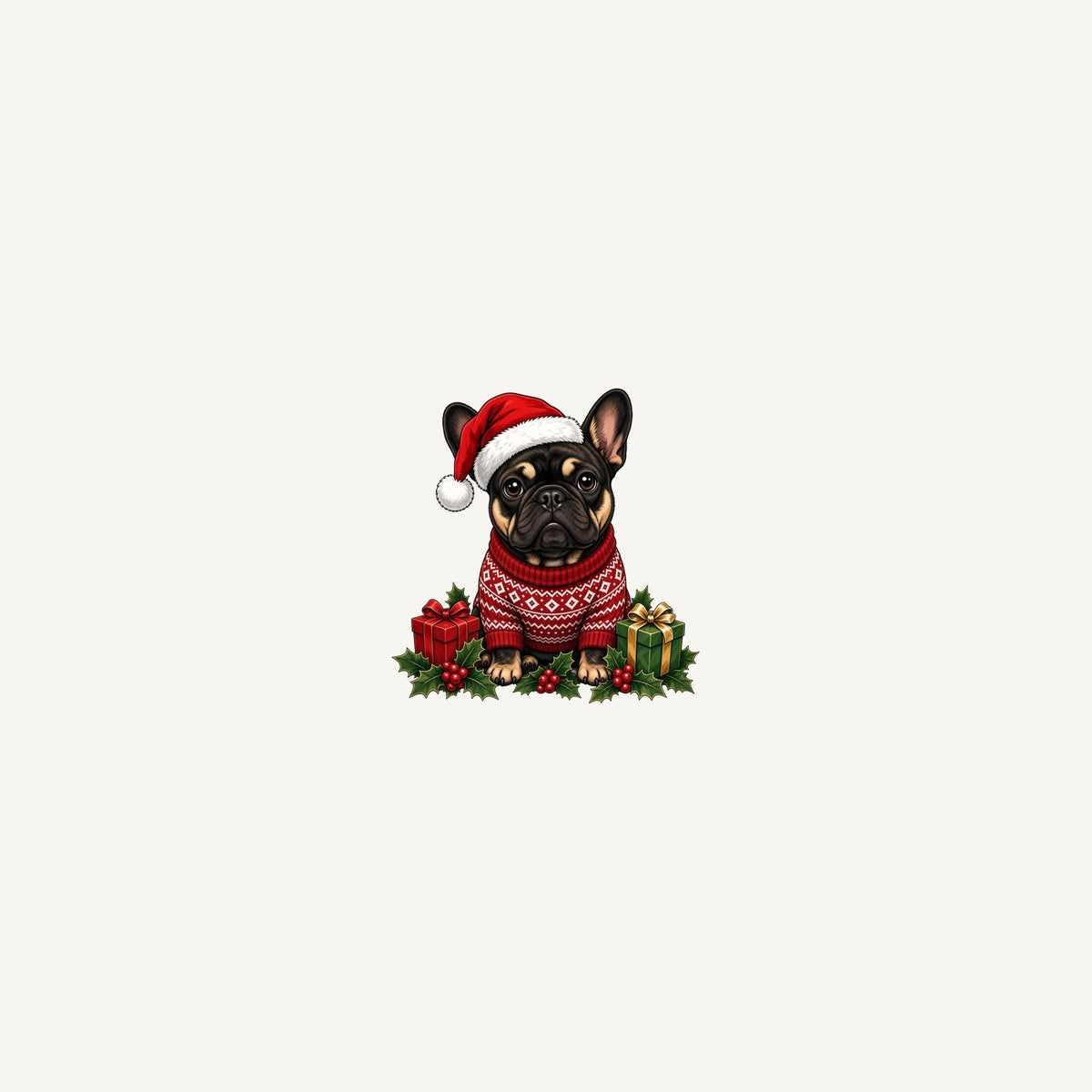 French Bulldog Christmas Personalised Beach Towel