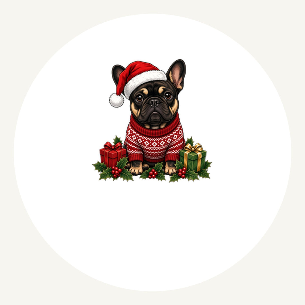 French Bulldog Personalised Pewter Christmas Ornament