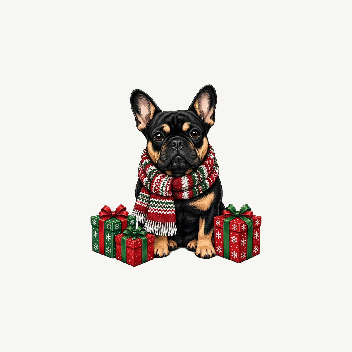 French Bulldog in a Christmas Scarf Personalised Christmas Mug