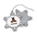 French Bulldog in a Christmas Scarf Personalised Pewter Christmas Ornament