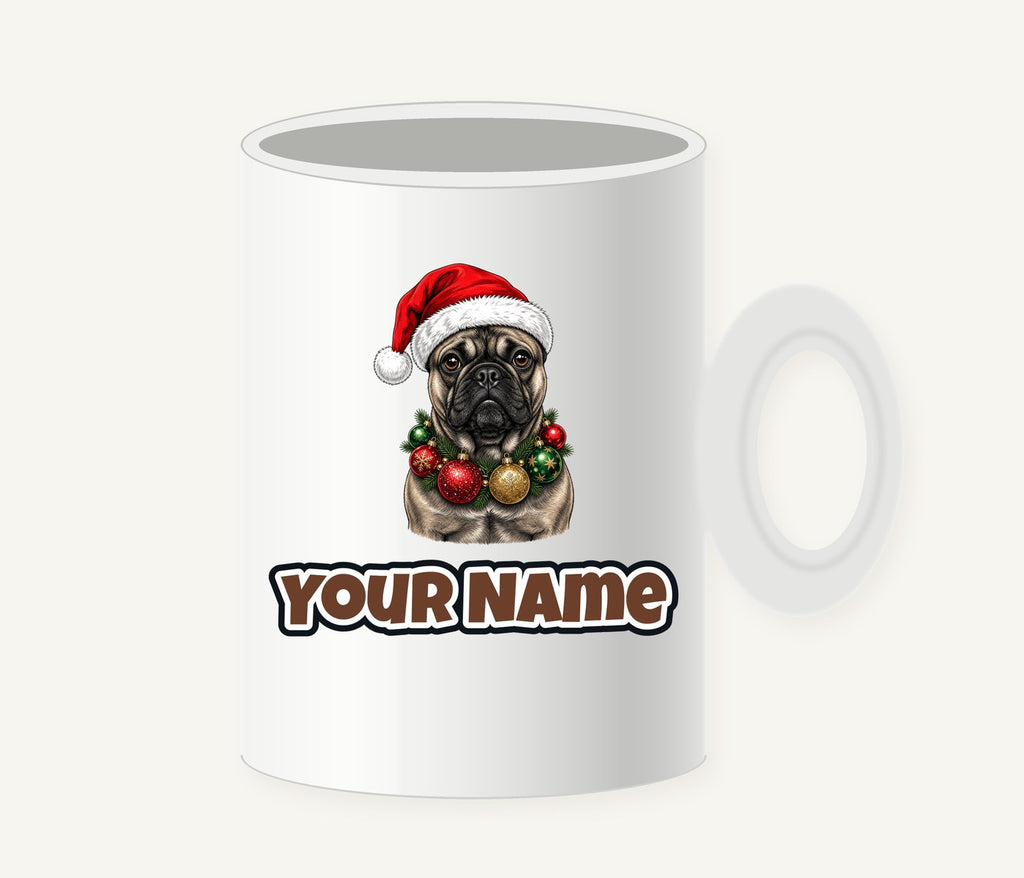 French Bulldog with Baubles Personalised Christmas Mug