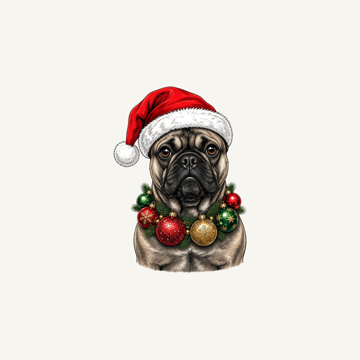 French Bulldog with Baubles Personalised Christmas Mug