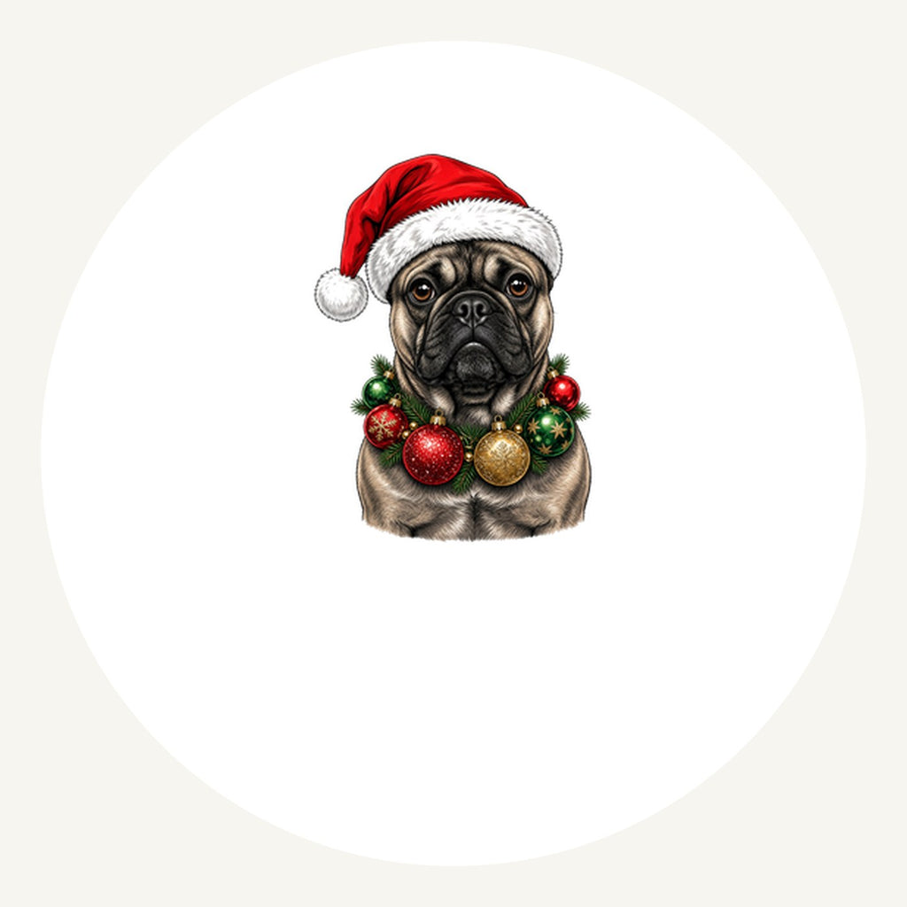 French Bulldog with Baubles Personalised Pewter Christmas Ornament