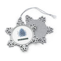 Frosted Blue Pine Cone Personalised Pewter Christmas Ornament