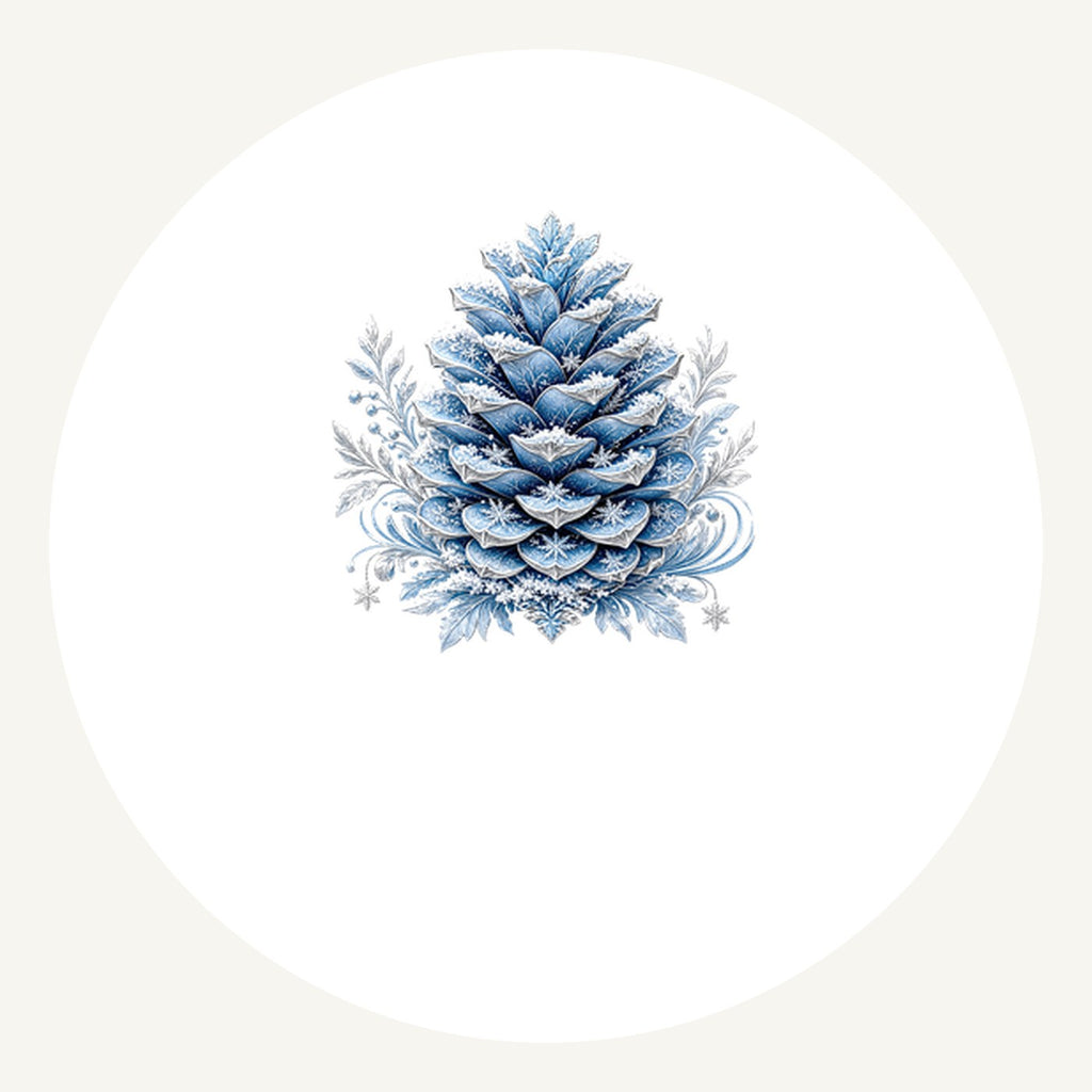Frosted Blue Pine Cone Personalised Pewter Christmas Ornament