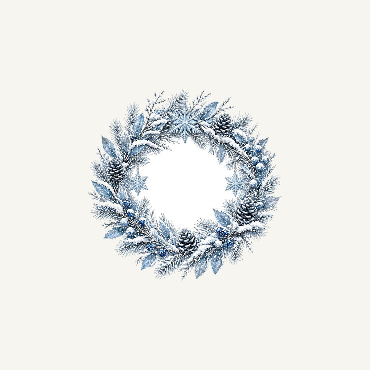Frosted Blue Winter Wreath Personalised Christmas Mug