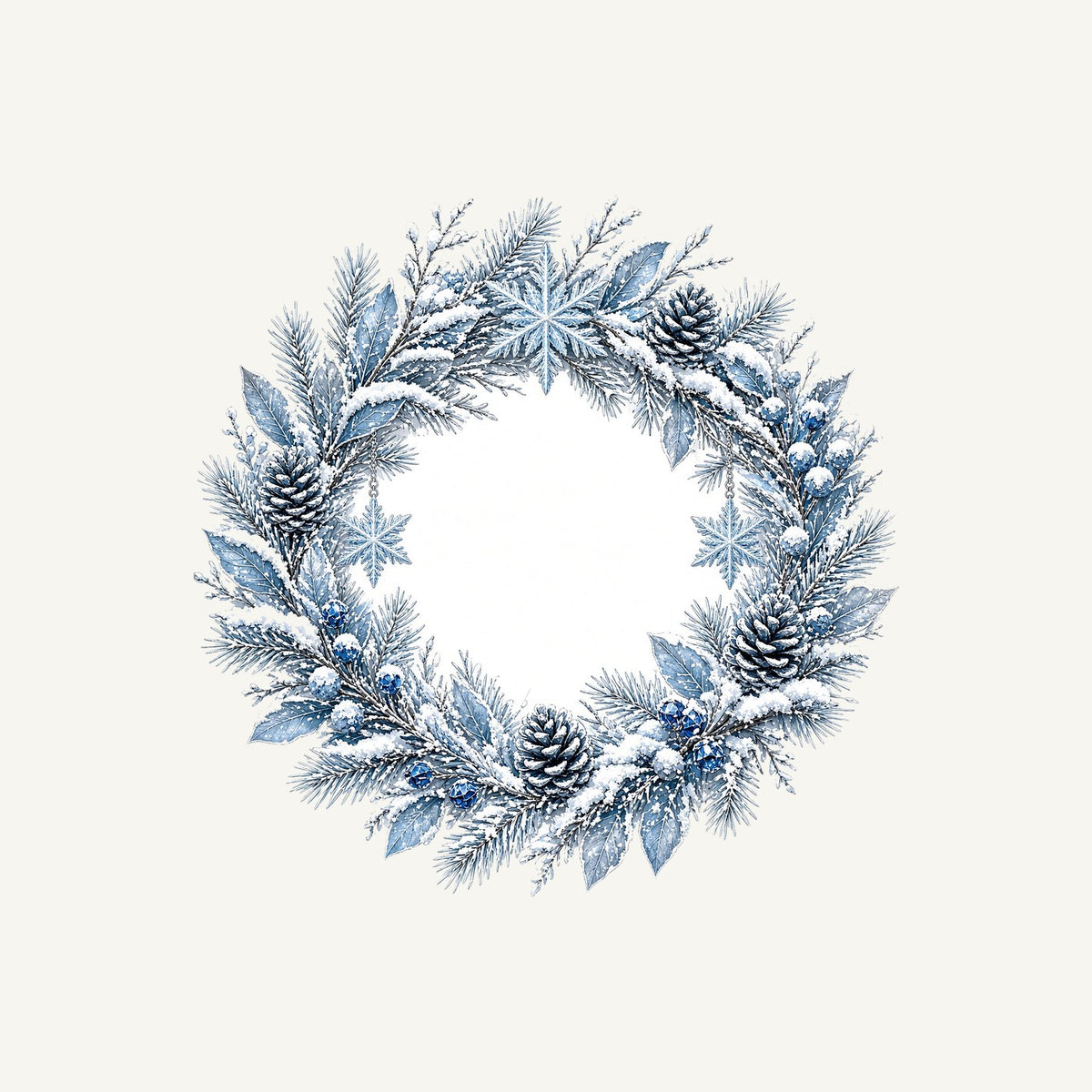 Frosted Blue Winter Wreath Personalised Christmas T-Shirt and Hoodie