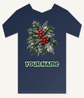 Frosted Holly and Berries Personalised Kids and Baby Christmas Tee