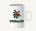 Frosted Holly and Berries Personalised Christmas Mug