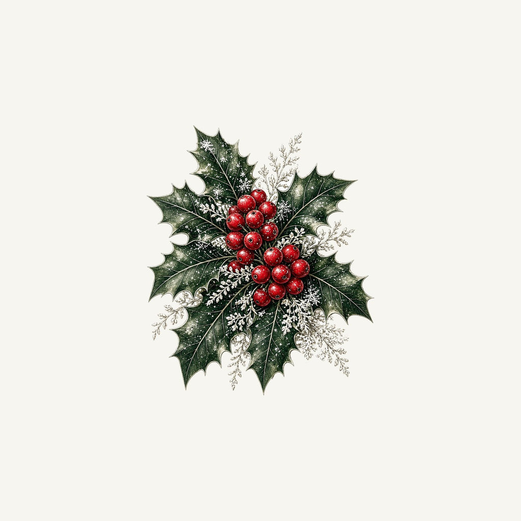 Frosted Holly and Berries Personalised Christmas Mug