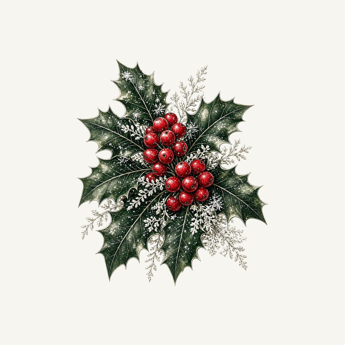 Frosted Holly and Berries Personalised Santa Sack