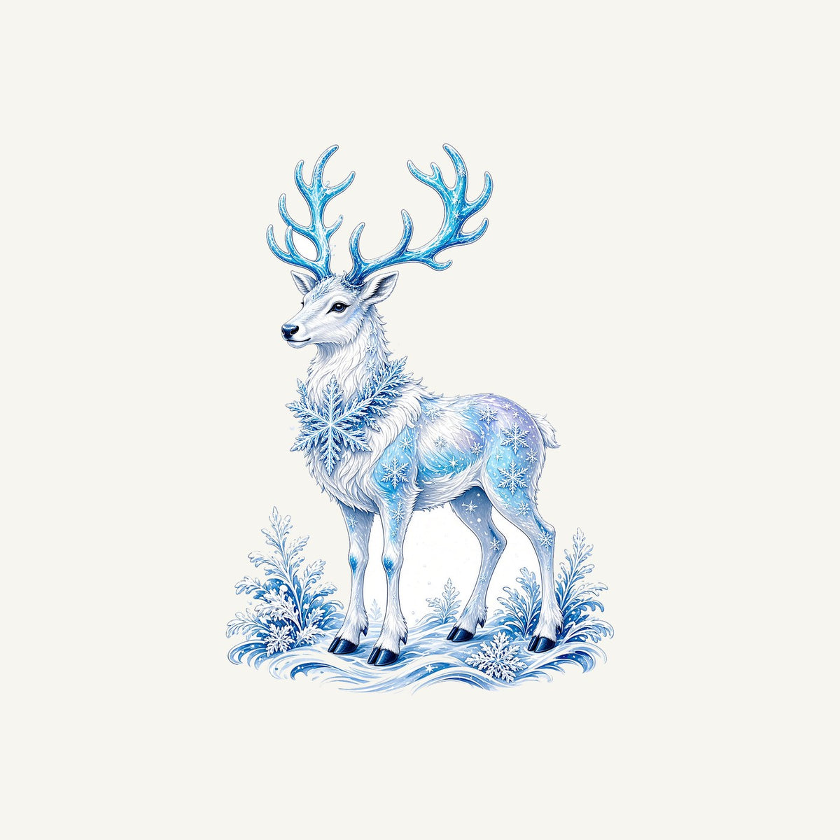 Frosted Ice Reindeer Personalised Kids Tee and Baby Bodysuit