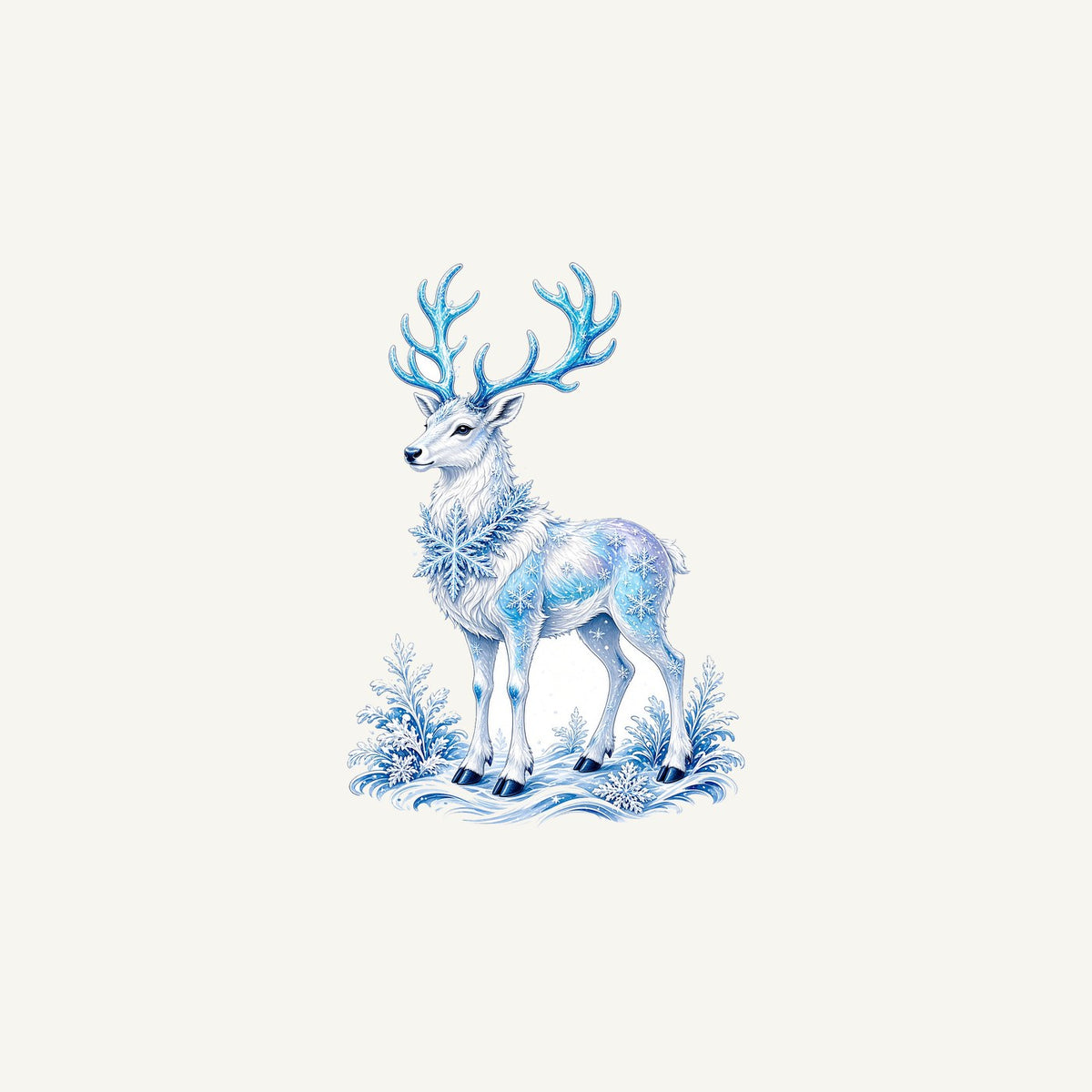 Frosted Ice Reindeer Personalised Christmas Mug