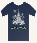 Frosted Snow Christmas Tree Personalised Kids Tee and Baby Bodysuit
