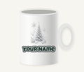 Frosted Snow Christmas Tree Personalised Christmas Mug