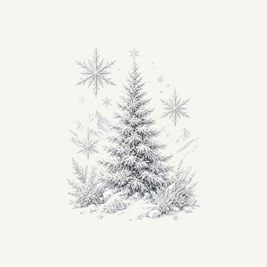 Frosted Snow Christmas Tree Personalised Christmas T-Shirt and Hoodie