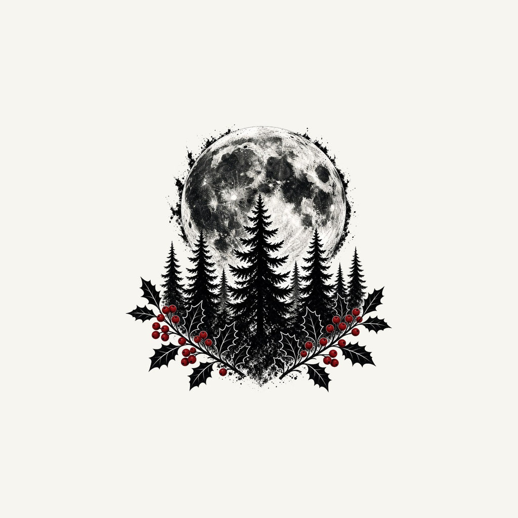 Full Moon Over Pines Personalised Christmas Mug