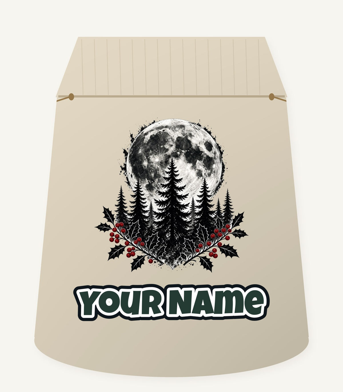 Full Moon Over Pines Personalised Santa Sack