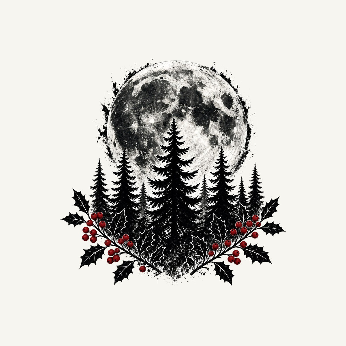 Full Moon Over Pines Personalised Santa Sack