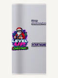 Gaming Santa Level Up Personalised Beach Towel