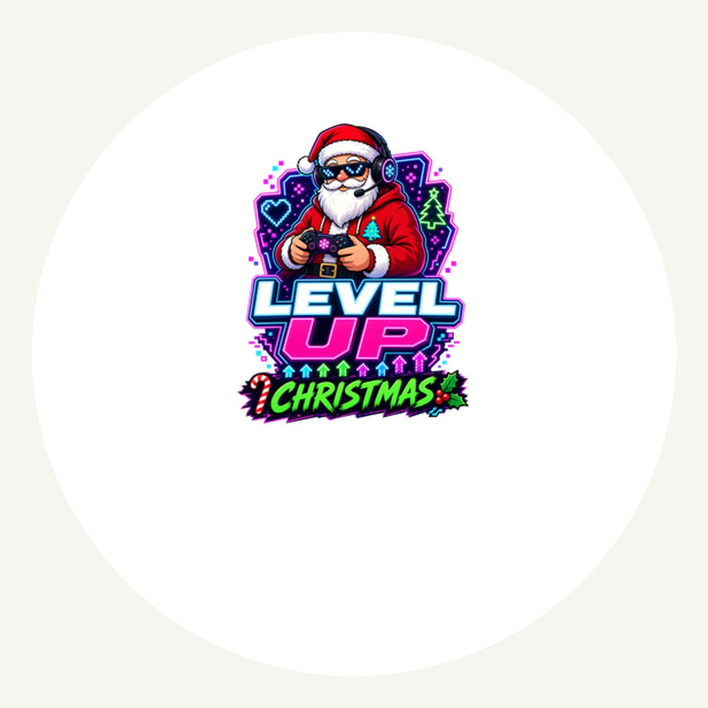 Gaming Santa Level Up Personalised Pewter Christmas Ornament