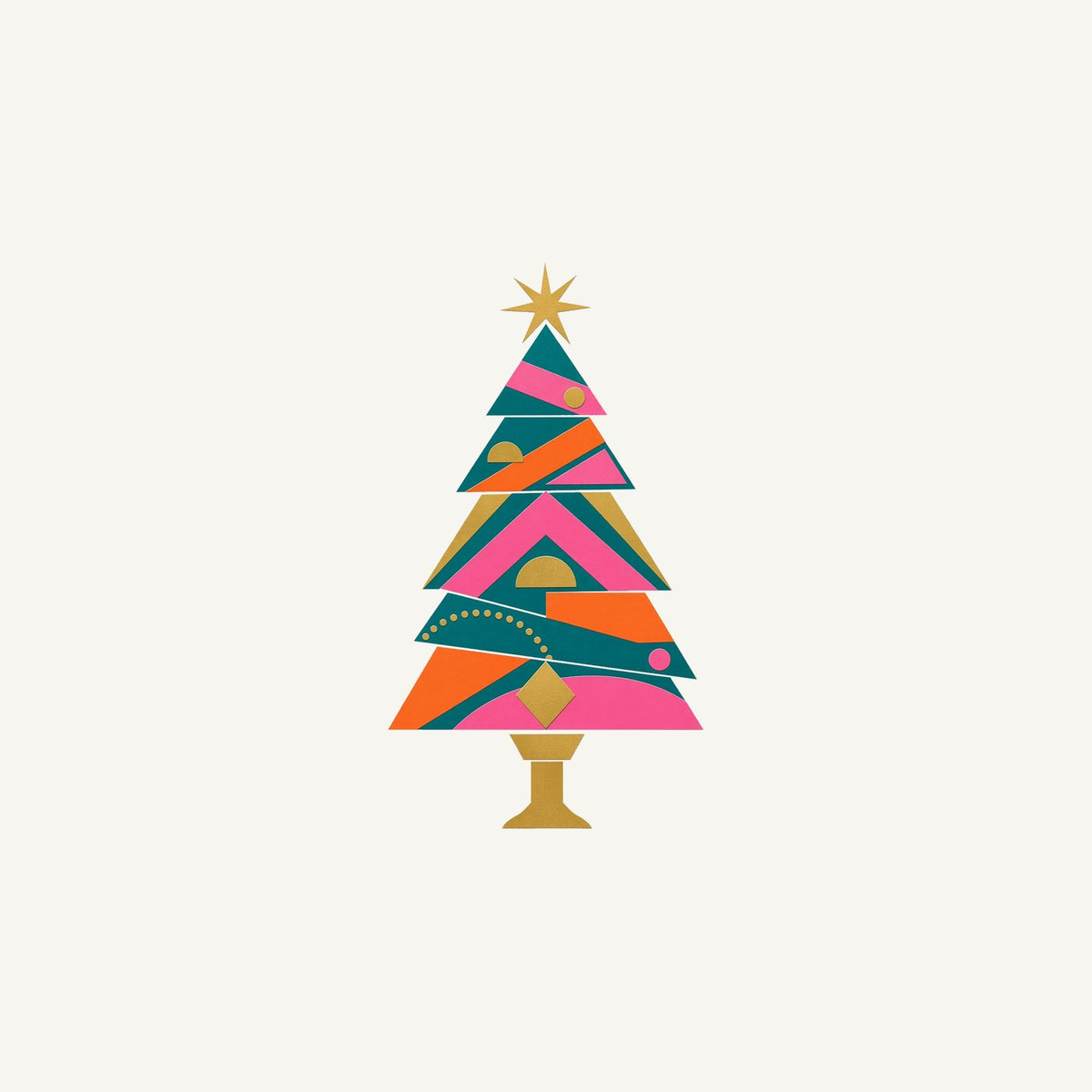 Geometric Christmas Tree Personalised Christmas Mug
