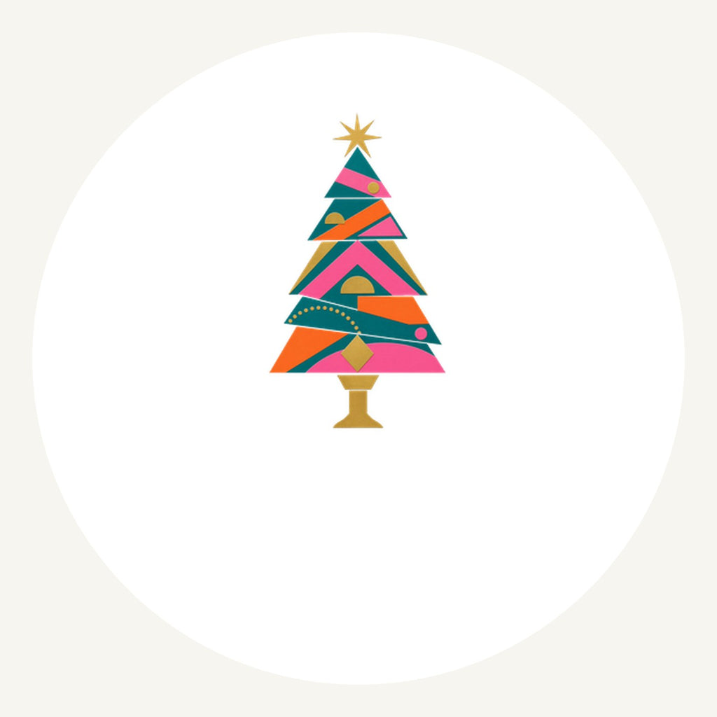 Geometric Christmas Tree Personalised Pewter Christmas Ornament