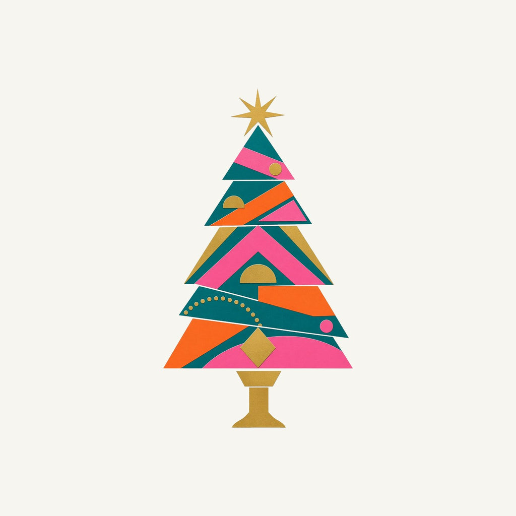 Geometric Christmas Tree Personalised Santa Sack