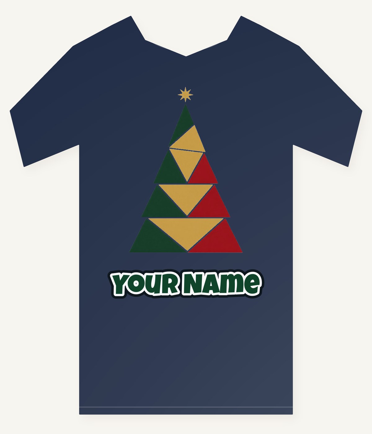 Geometric Christmas Tree Personalised Kids and Baby Christmas Tee