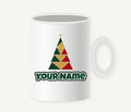 Geometric Christmas Tree Personalised Christmas Mug