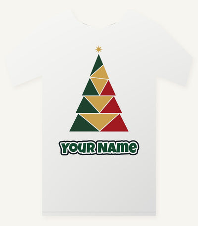 Geometric Christmas Tree Personalised Christmas T-Shirt and Hoodie