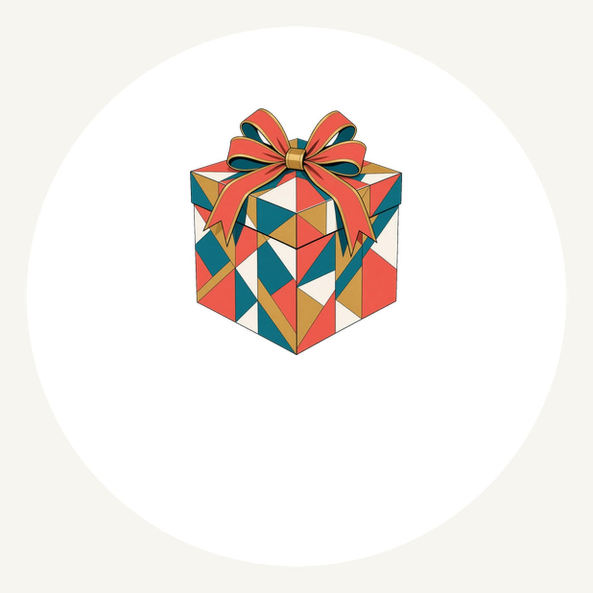Geometric Gift Box Personalised Pewter Christmas Ornament