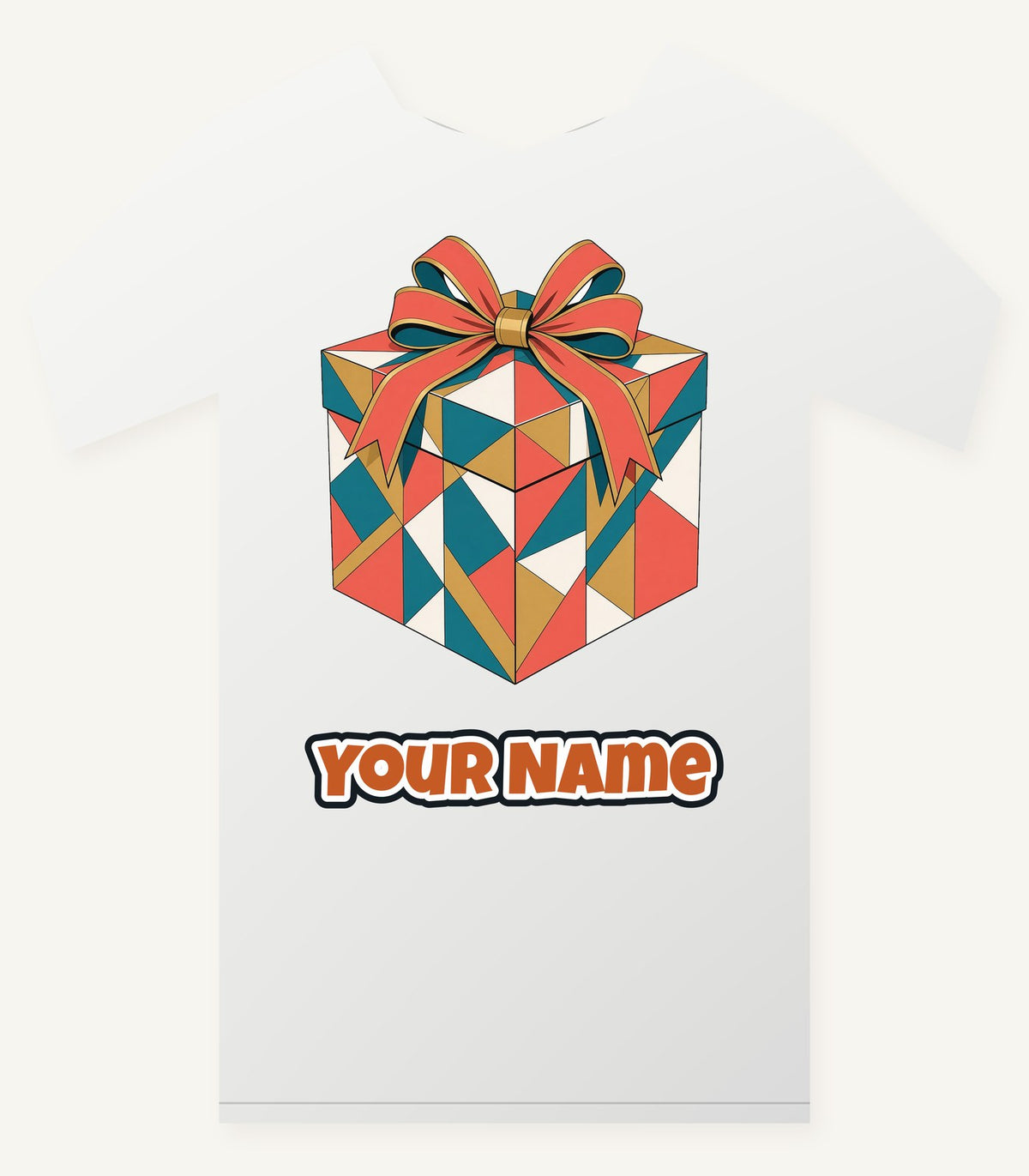 Geometric Gift Box Personalised Christmas T-Shirt and Hoodie