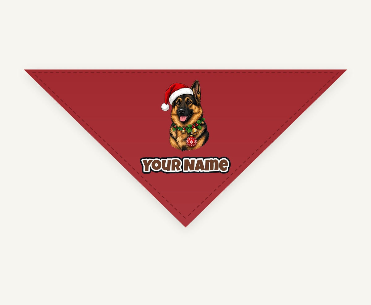 German Shepherd Christmas Personalised Christmas Pet Bandana, Cat or Dog