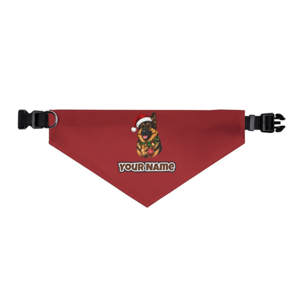German Shepherd personalised Christmas pet bandana collar with buckle