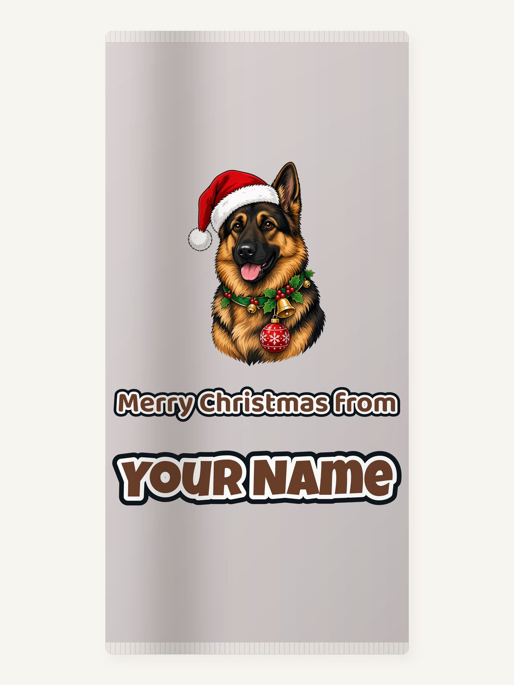 German Shepherd Christmas Personalised Beach Towel