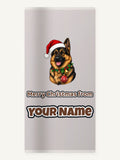 German Shepherd Christmas Personalised Beach Towel