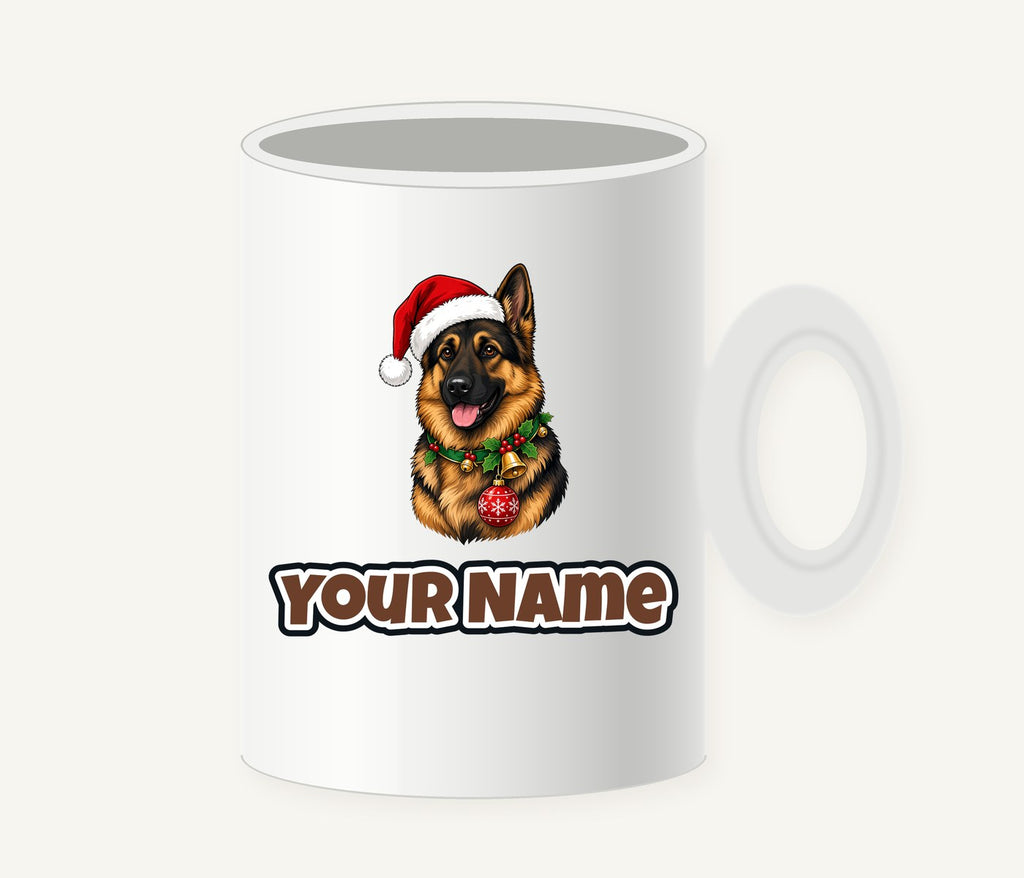 German Shepherd Christmas Personalised Christmas Mug