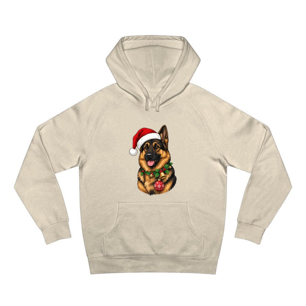 German Shepherd personalised Christmas hoodie in sand