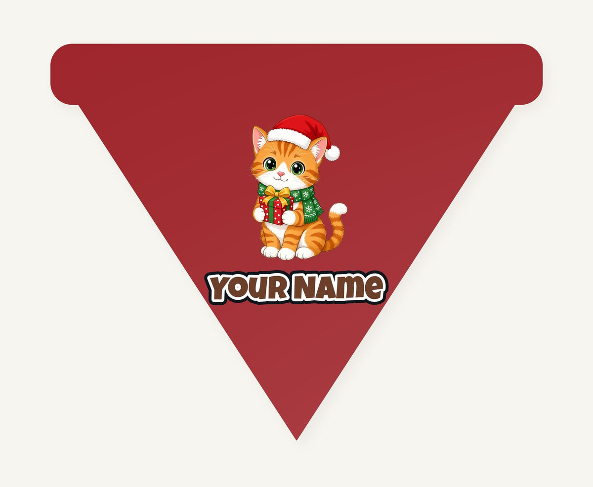 Ginger Cat Christmas Gift Personalised Christmas Dog Bandana