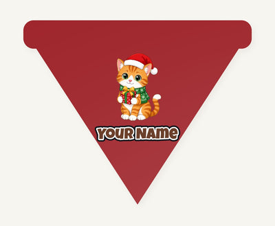 Ginger Cat Christmas Gift Personalised Christmas Dog Bandana