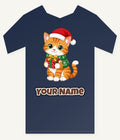 Ginger Cat Christmas Gift Personalised Kids and Baby Christmas Tee