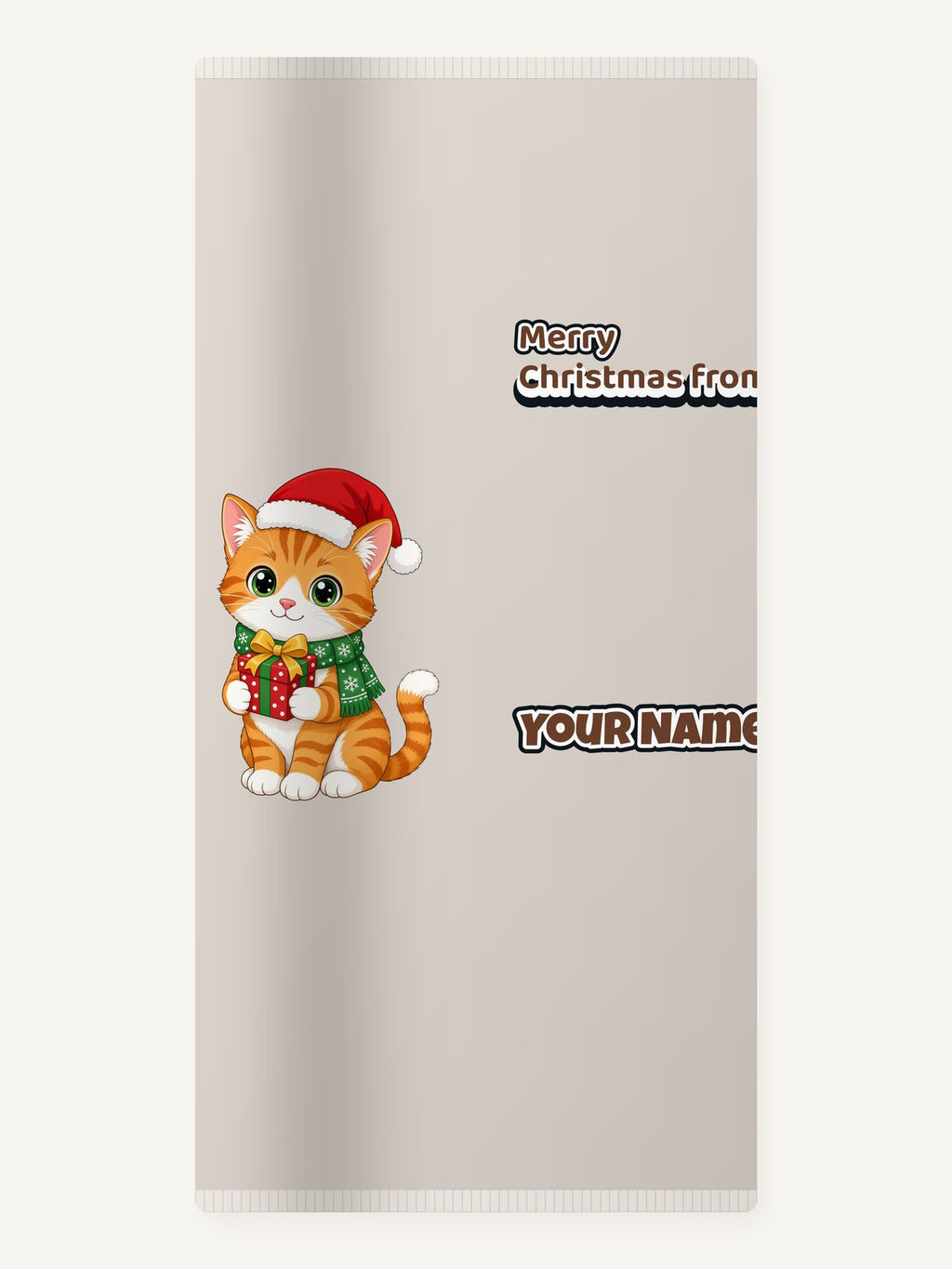 Ginger Cat Christmas Gift Personalised Beach Towel