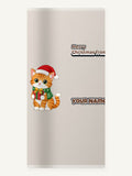 Ginger Cat Christmas Gift Personalised Beach Towel