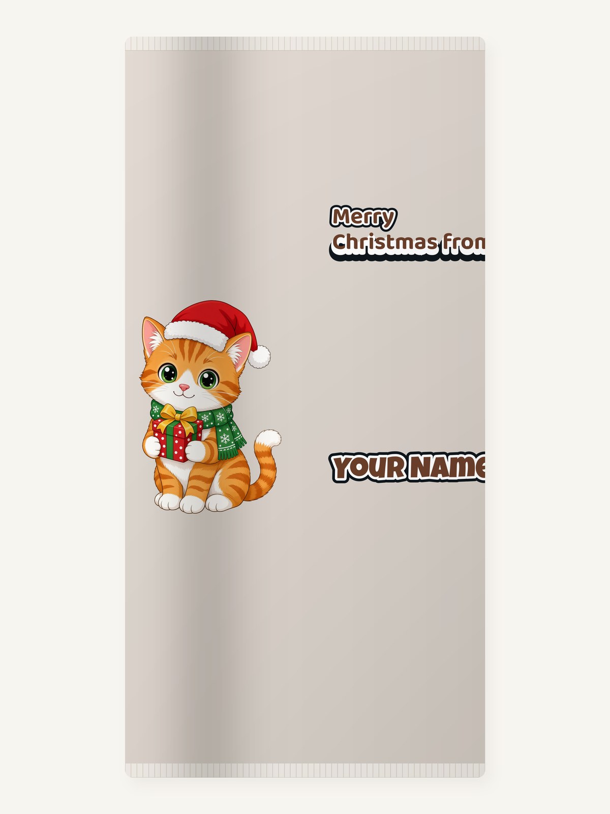 Ginger Cat Christmas Gift Personalised Beach Towel