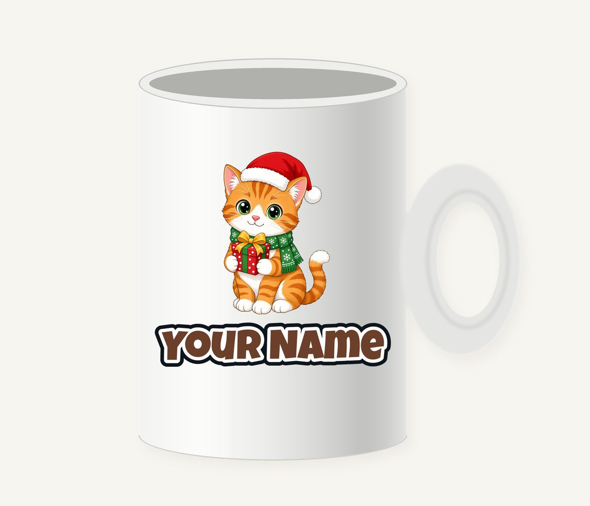 Ginger Cat Christmas Gift Personalised Christmas Mug