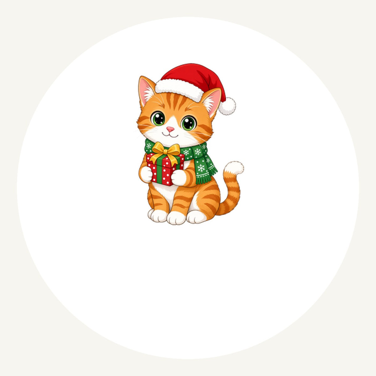 Ginger Cat Christmas Gift Personalised Pewter Christmas Ornament