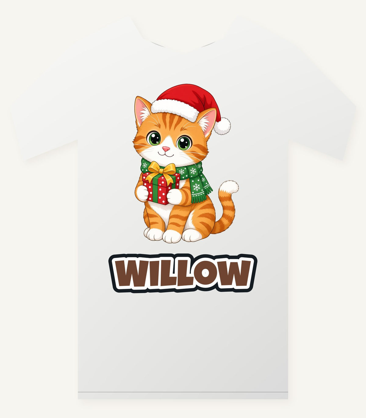 Ginger Cat Christmas Gift Personalised Christmas T-Shirt and Hoodie